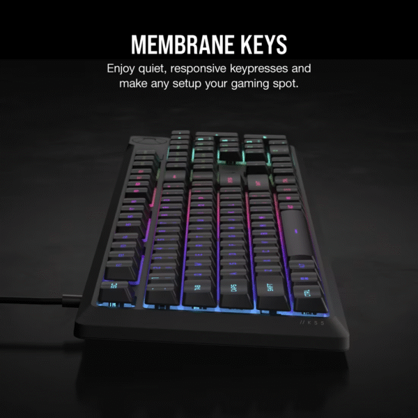 CORSAIR K55 CORE WIRED KEYBOARD GAMING BLACK RUBBER DOME EN/TH - Image 5