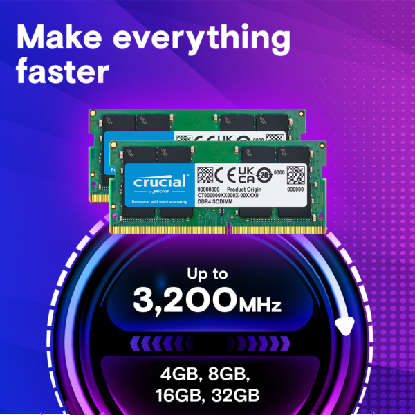 Crucial DDR4 3200MHz 1.2V Non-ECC UDIMM 8GB / 16GB / 32GB Desktop Memory(en translation) - Image 6