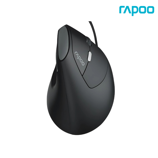 Rapoo EV200 Silent Wired Ergonomic Optical Mouse (EV200-BK)